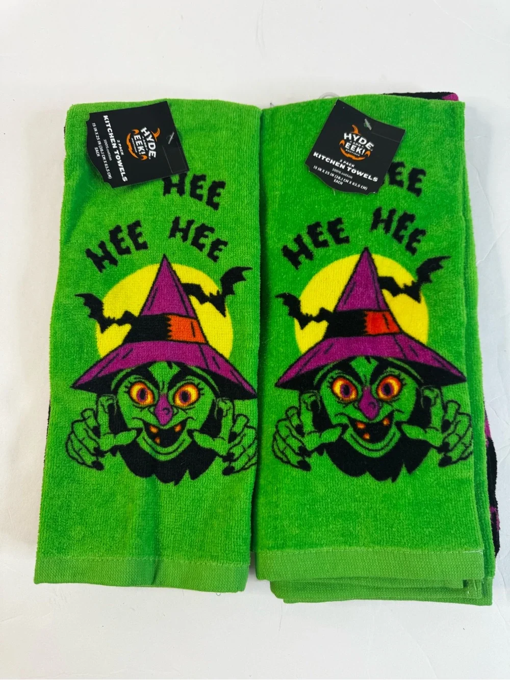 Witch Bat Hand Kitchen  FOUR Towel Set